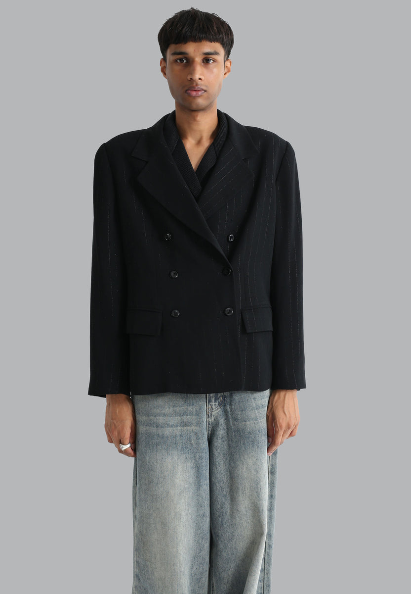 GLITTER STRIPED DOUBLE TAILORED JACKET – SULLEN TOKYO