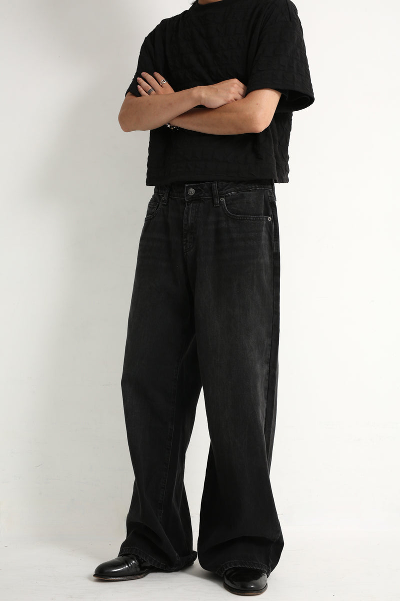 BLACK WIDE DENIM PANTS – SULLEN TOKYO