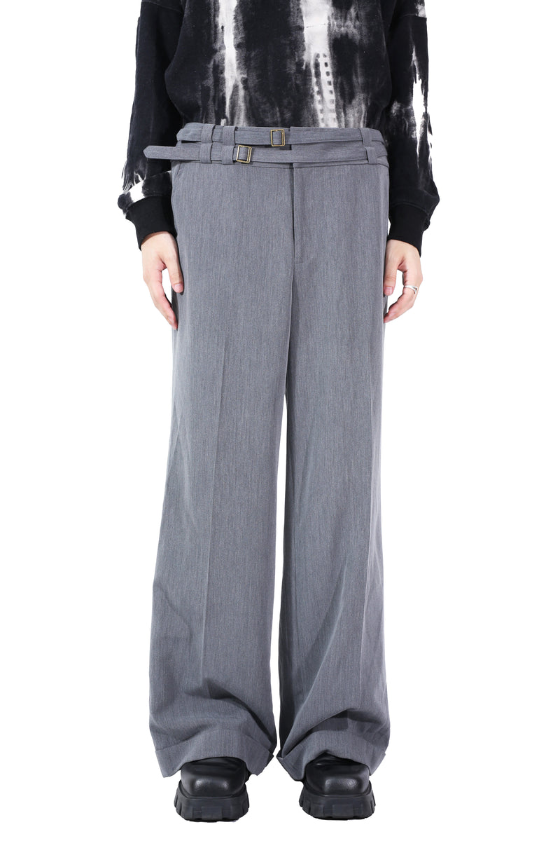 BELTED WIDE TROUSERS