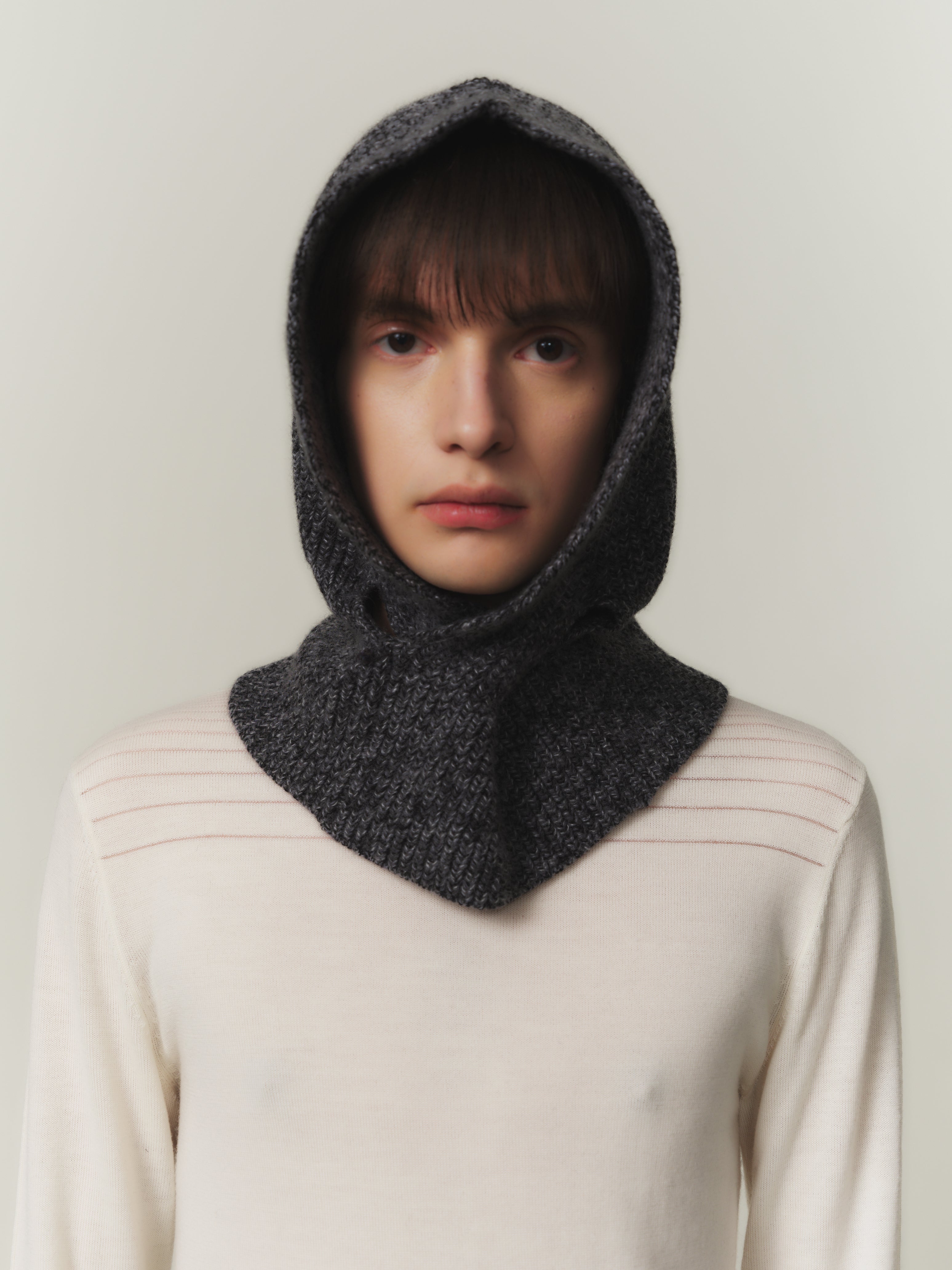 小物 NULLUS 24aw DRAPED BALACLAVA NULLUS Gray Draped Balaclava NULLUS