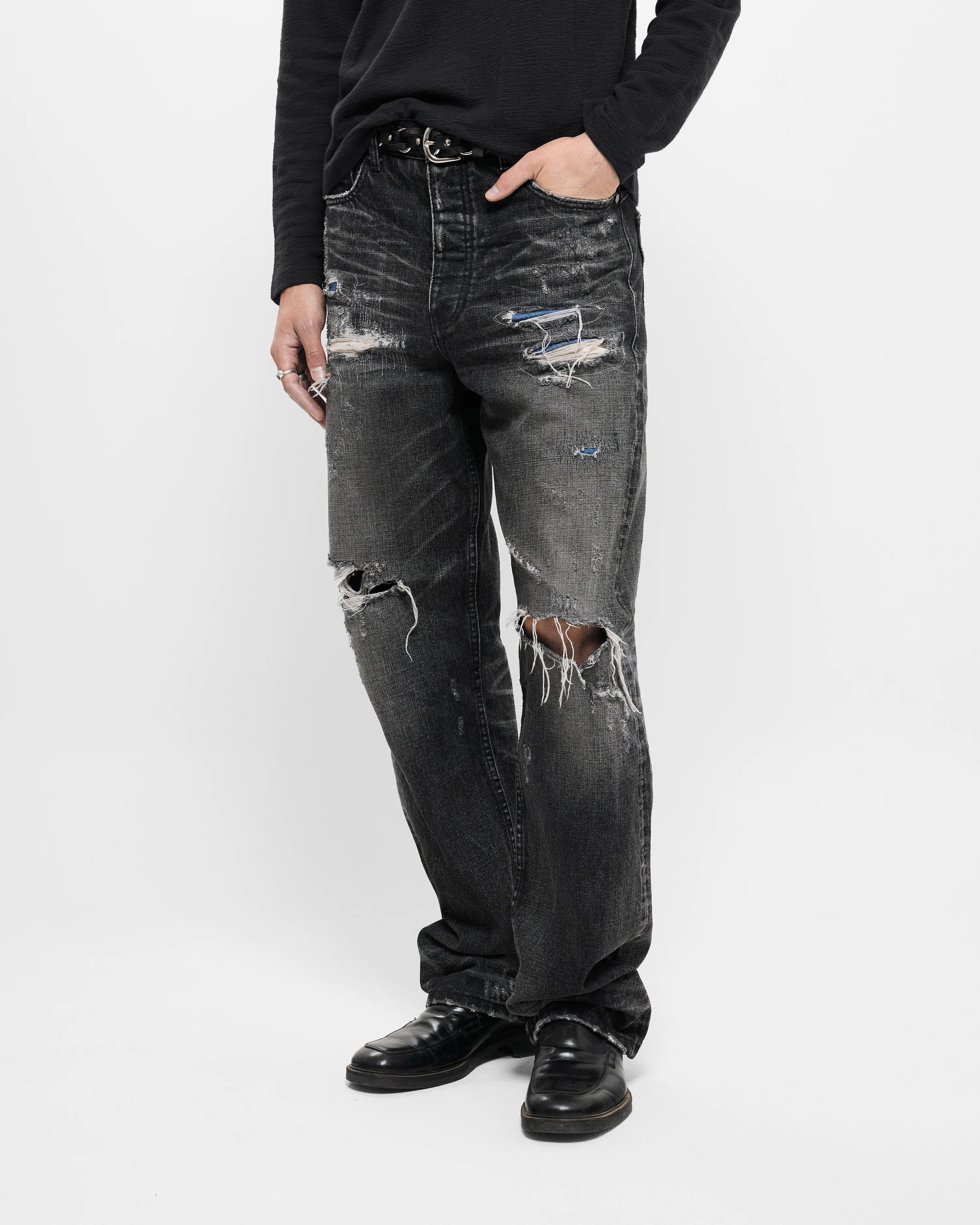 202XX SLIM STRAIGHT JAPANESE DENIM - BLACK CRASH – SULLEN TOKYO