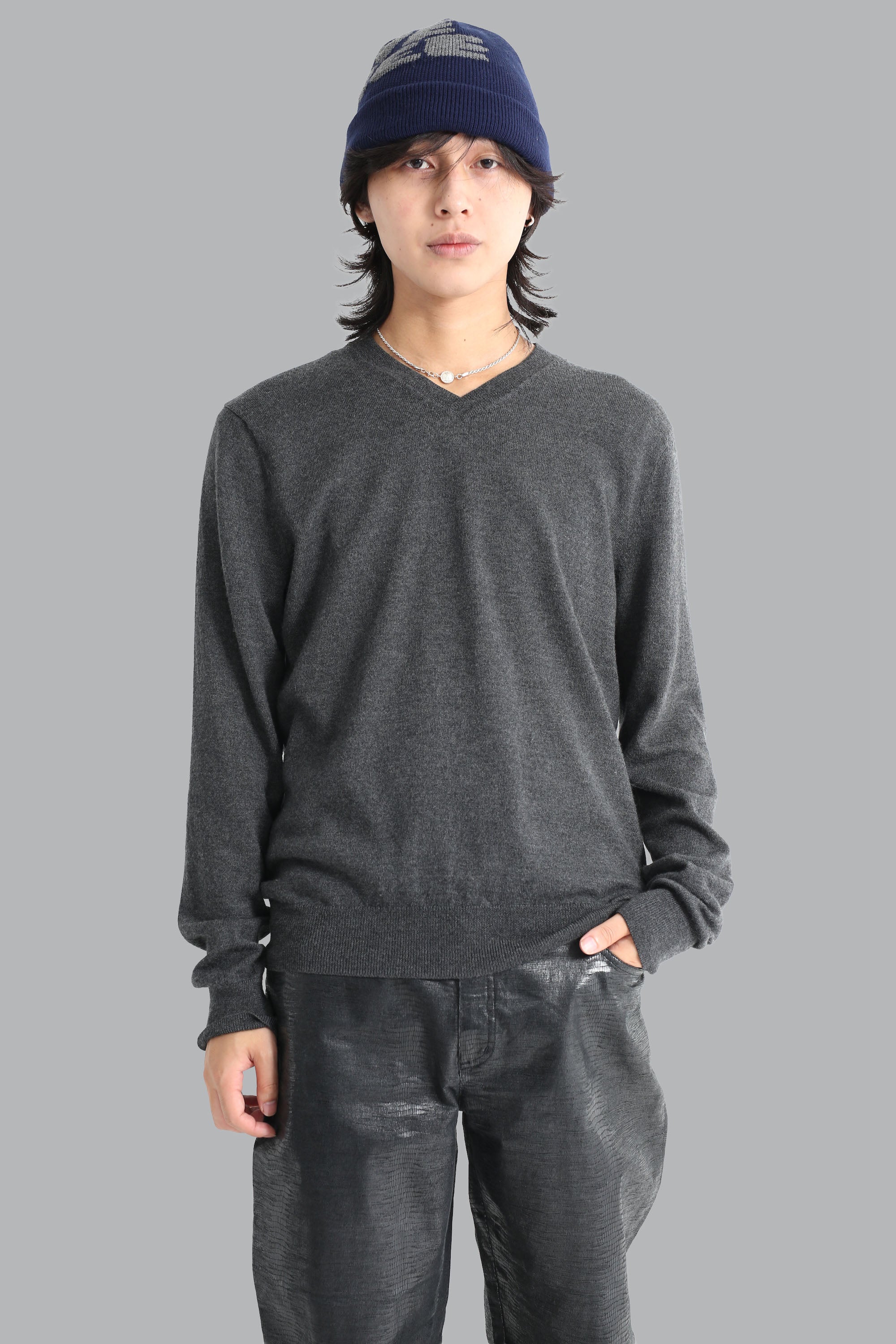 その他 TEN V NECK COTTON KNIT GRAY L Taiga Takahashi | LOT.505 V-NECK SWEATER