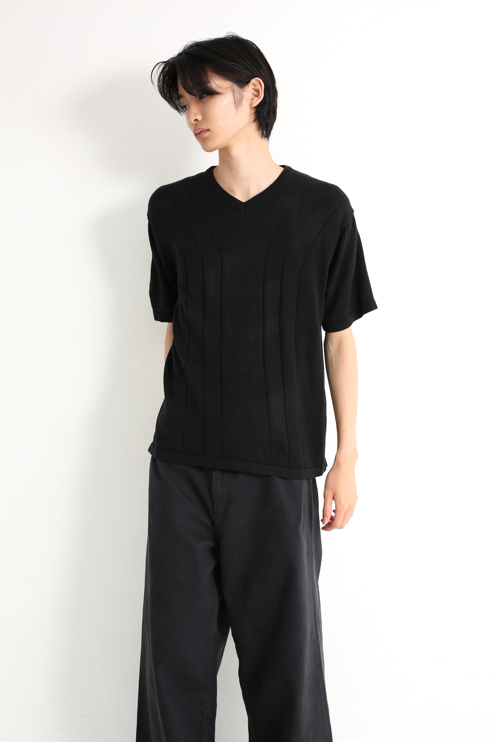 トップス sullen tokyo/v-neck knit V-NECK RIB KNIT T-SHIRT – SULLEN TOKYO