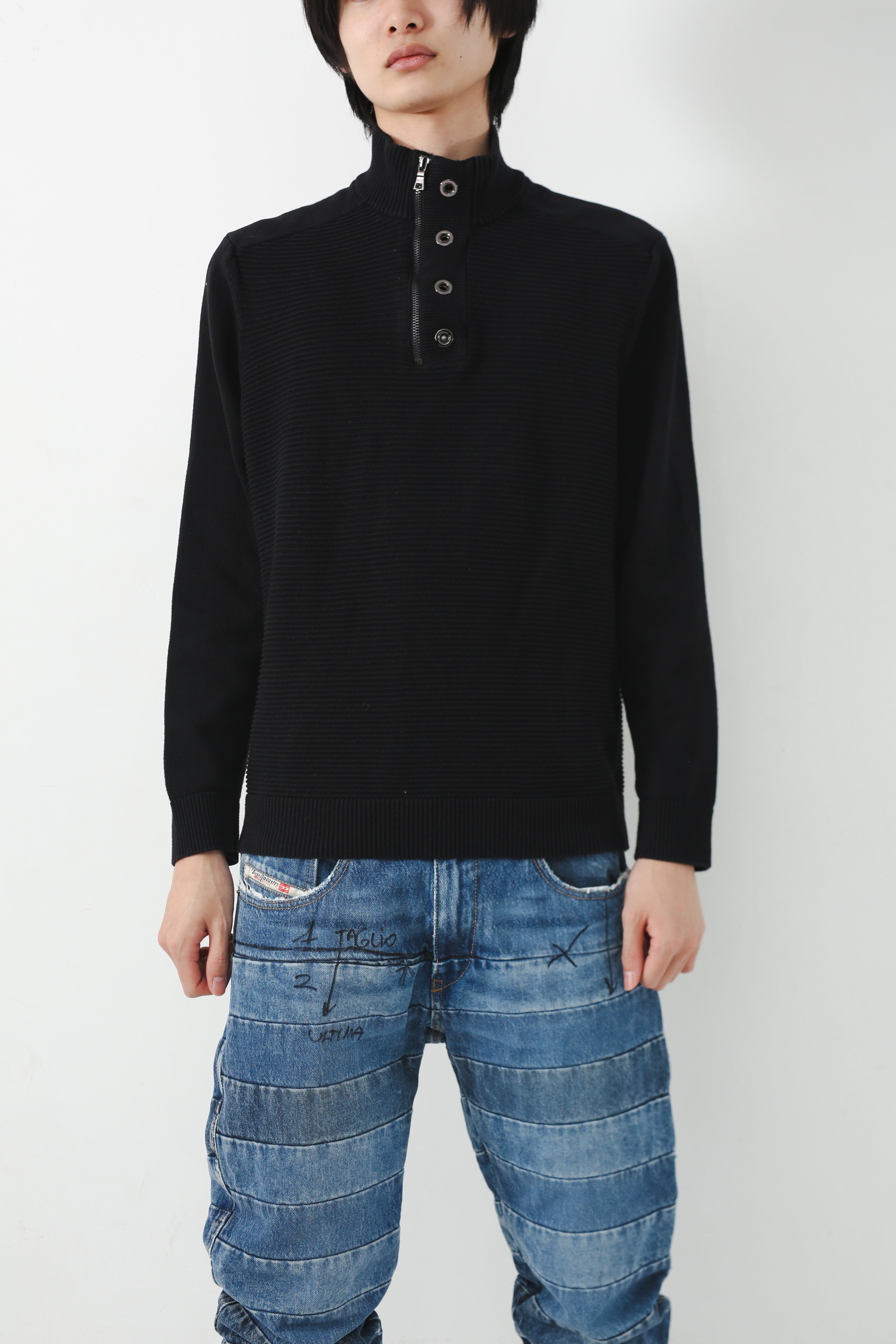 HALF ZIP KNIT SWEATER – SULLEN TOKYO