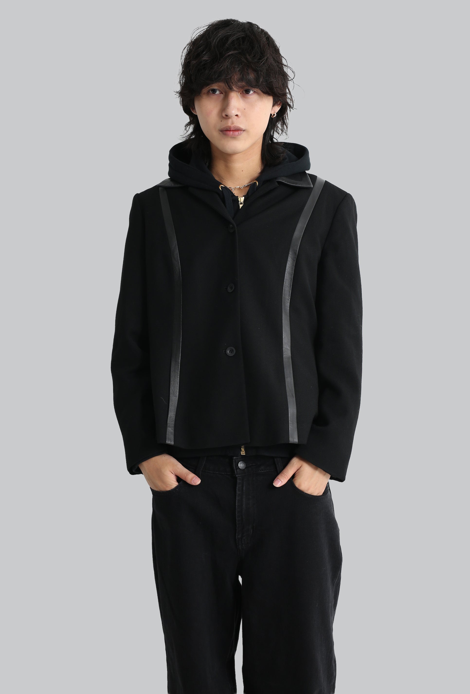 LEATHER PIPING SHORT JACKET – SULLEN TOKYO