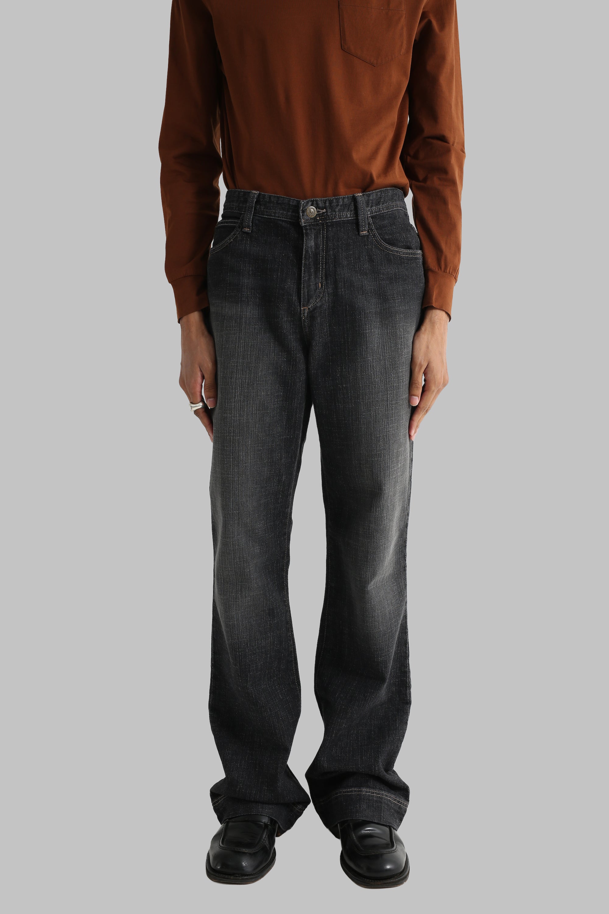 SHOOP 21AW WAVES TROUSERS 深水光太　　sullen GREY STRIPED FLARE TROUSERS – SULLEN TOKYO