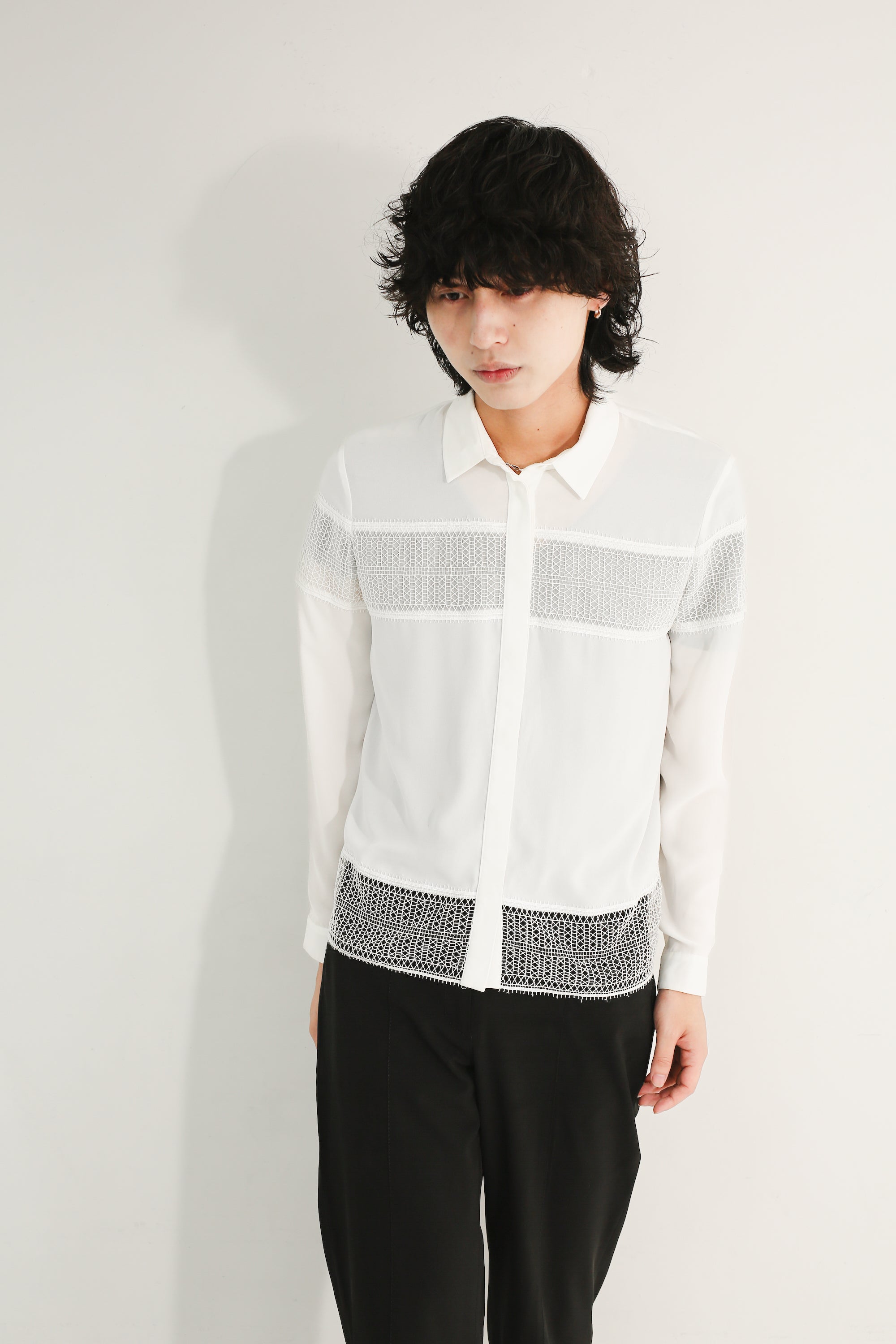 LACE MIXED SHEER SHIRT – SULLEN TOKYO