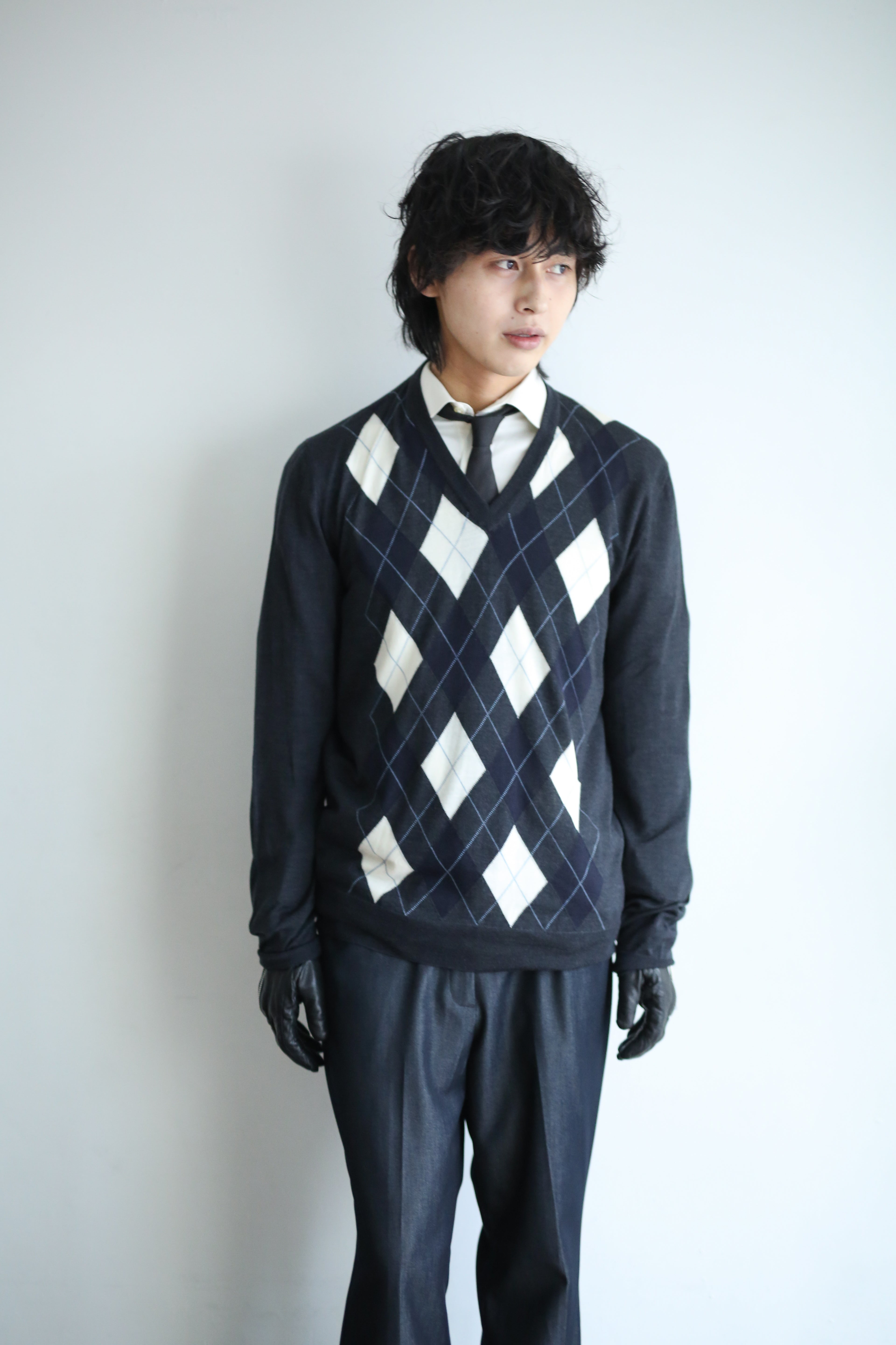 Prada Argyle V Neck Wool Sweater in Green Size IT 44 US 8 | eBay