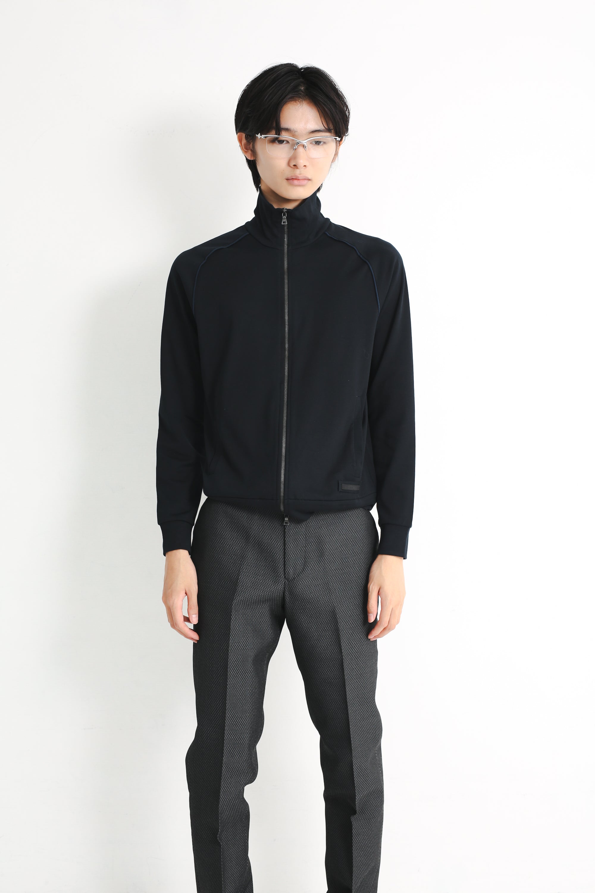 トップス SULLEN HIGH NECK asymmetry ZIP-UP TOP High Neck Long Sleeve Zip Front Asymmetric Sculpt Top In