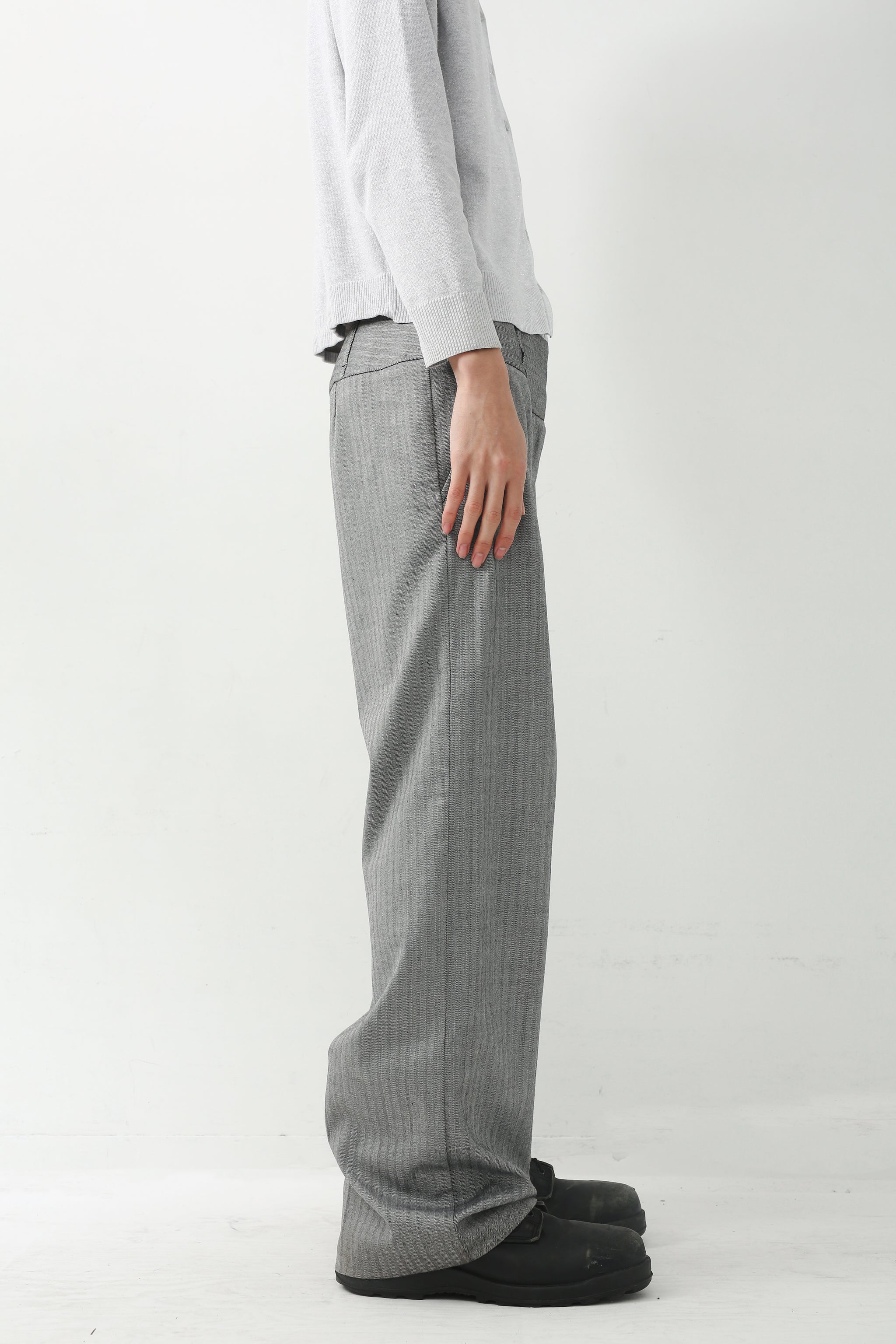 パンツ old gray slacks sullen Stretched E-Waist Canvas Pants - Raven