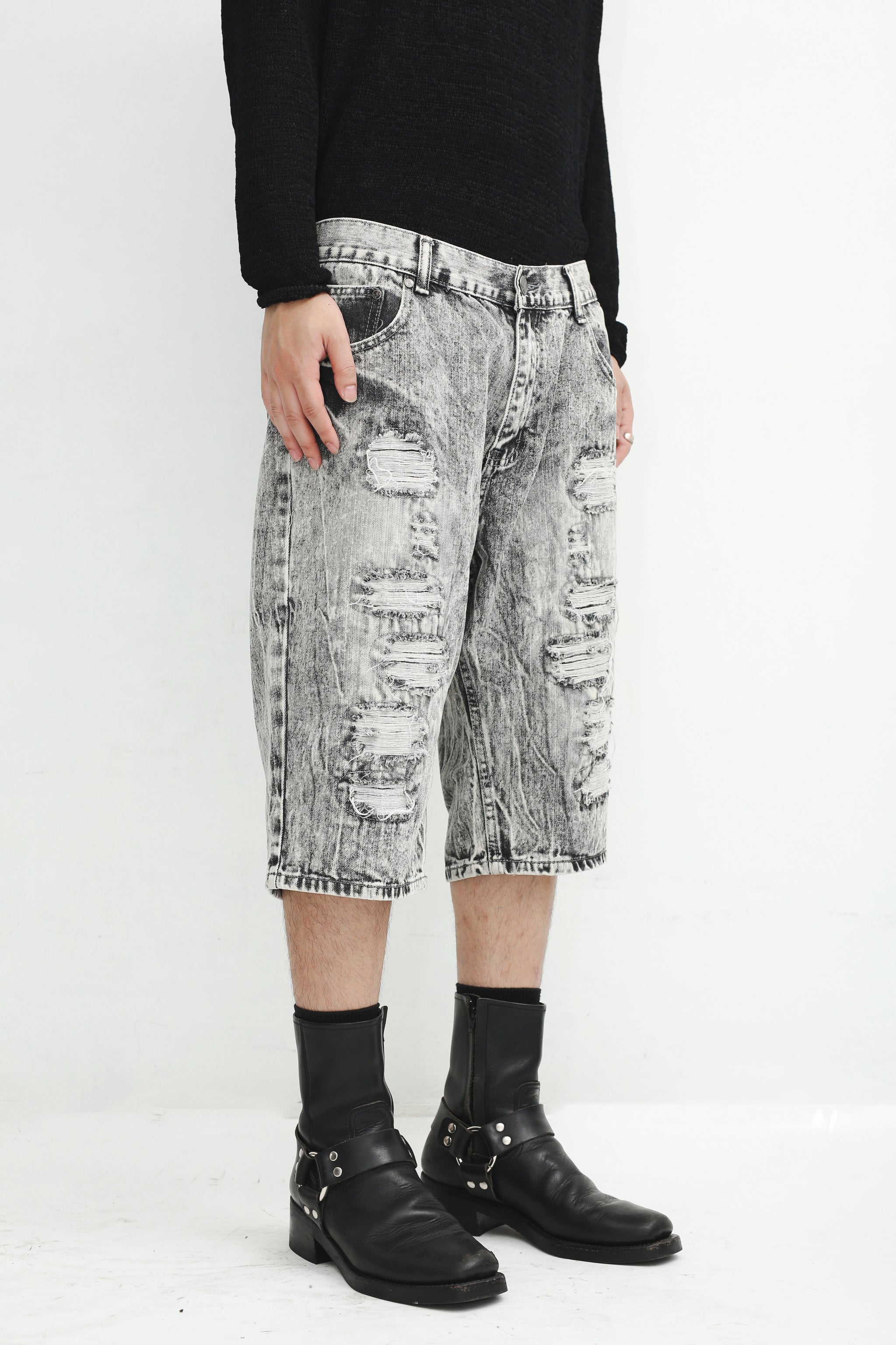 パンツ SULLEN TOKYO baggy tailored shorts CHEMICAL WASHED BAGGY DENIM SHORTS – SULLEN TOKYO