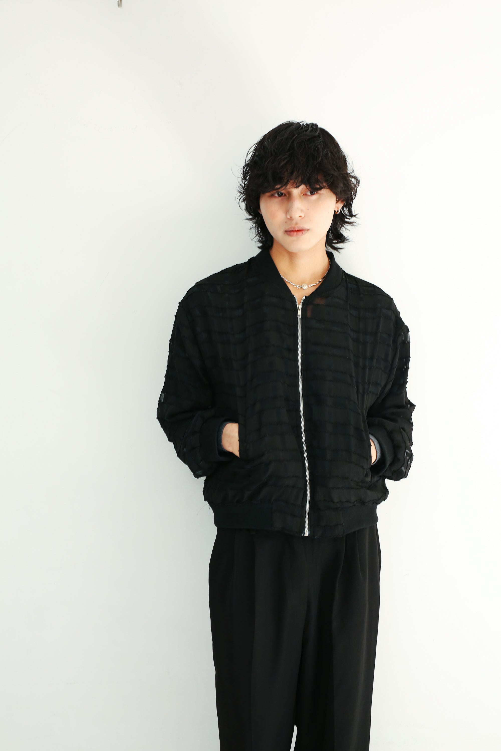 90s〜00sノーカラー　ジャケット　sullen 90's SHEER BOMBER JACKET – SULLEN TOKYO