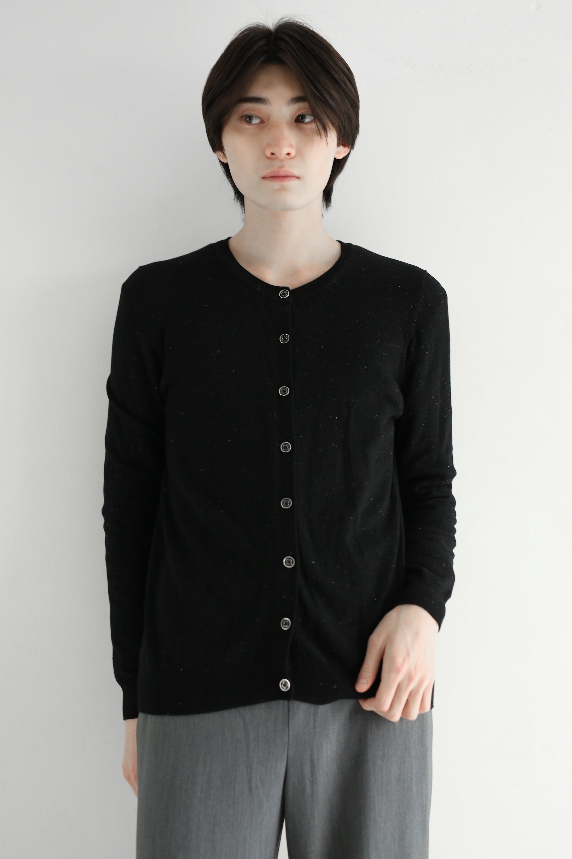 90's LAME ROUND NECK KNIT CARDIGAN – SULLEN TOKYO