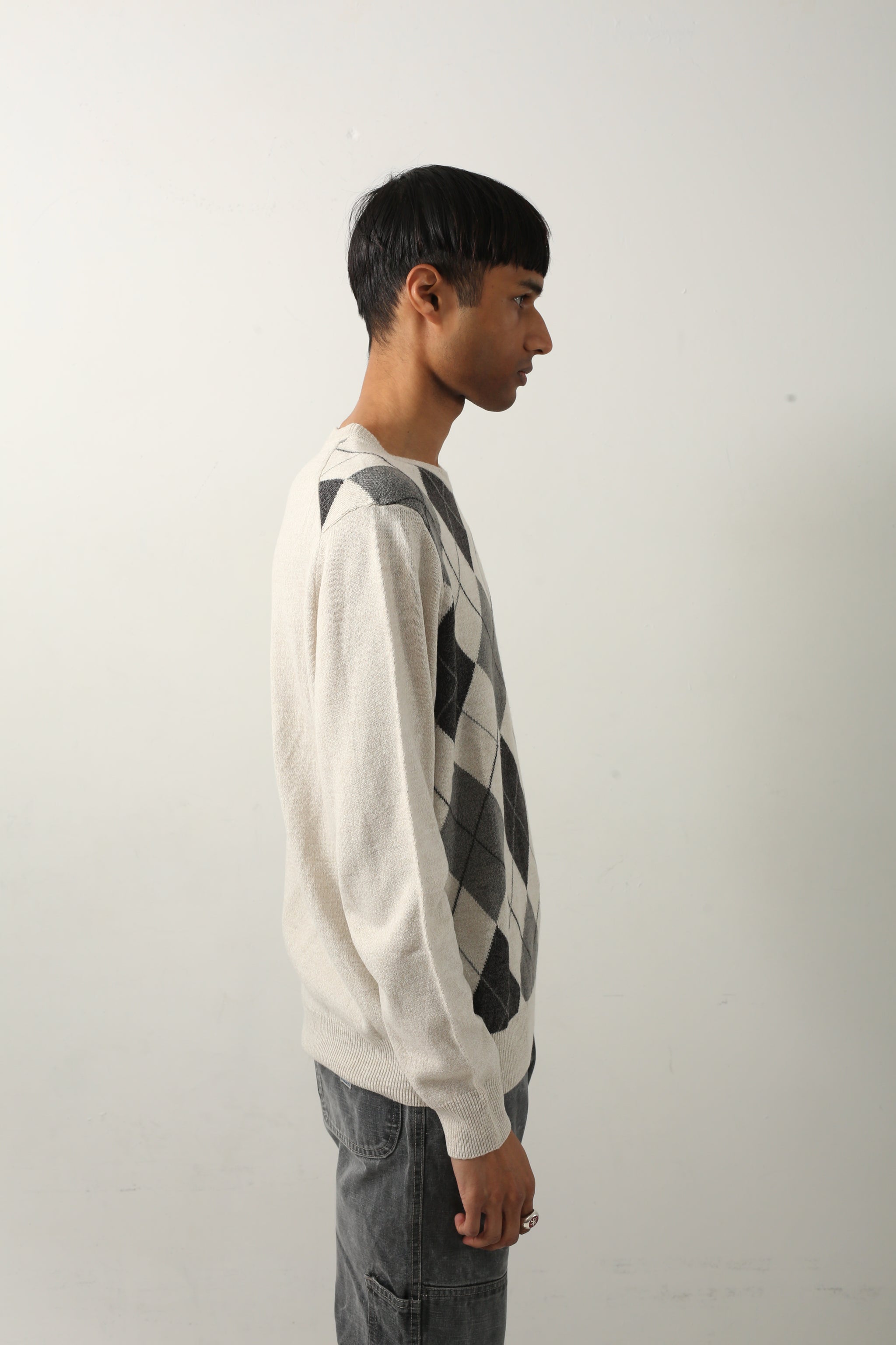 トップス basic knit sweather sullen tokyo archive ARGYLE KNIT SWEATER – SULLEN TOKYO