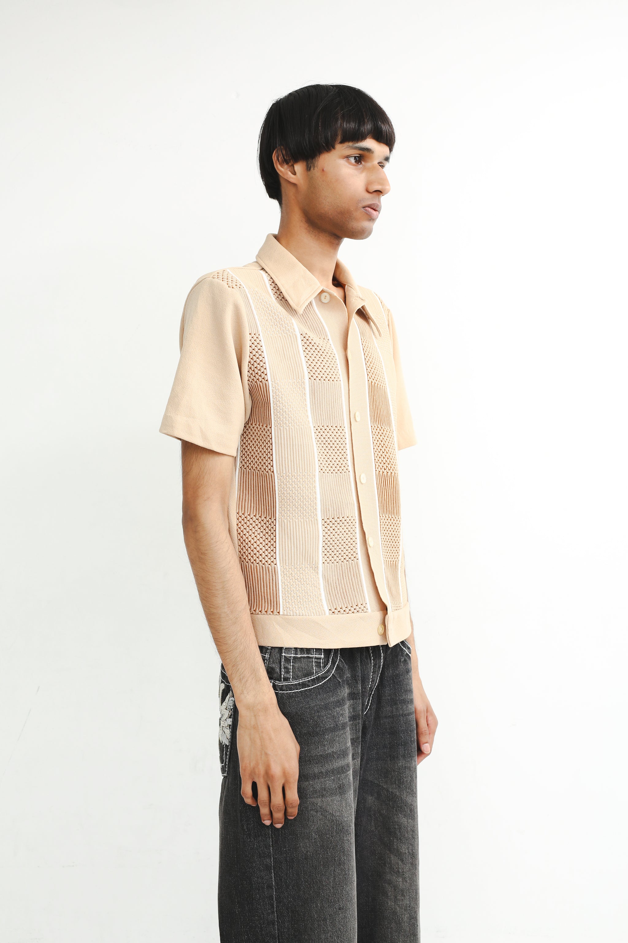 む*む様 00s sullen archive docking knit shi 70's KNIT S/S SHIRT – SULLEN TOKYO