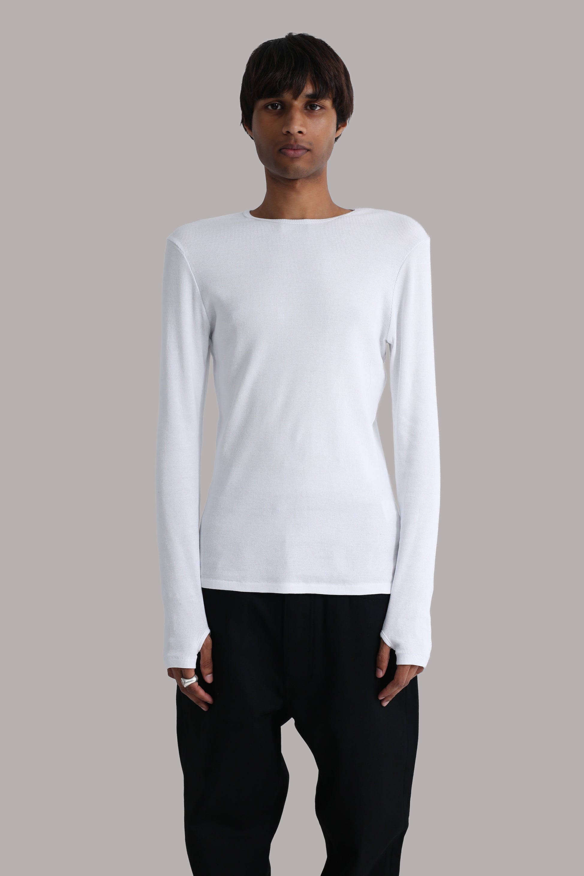 ORI RIBBED LONG SLEEVE TEE - WHITE – SULLEN TOKYO