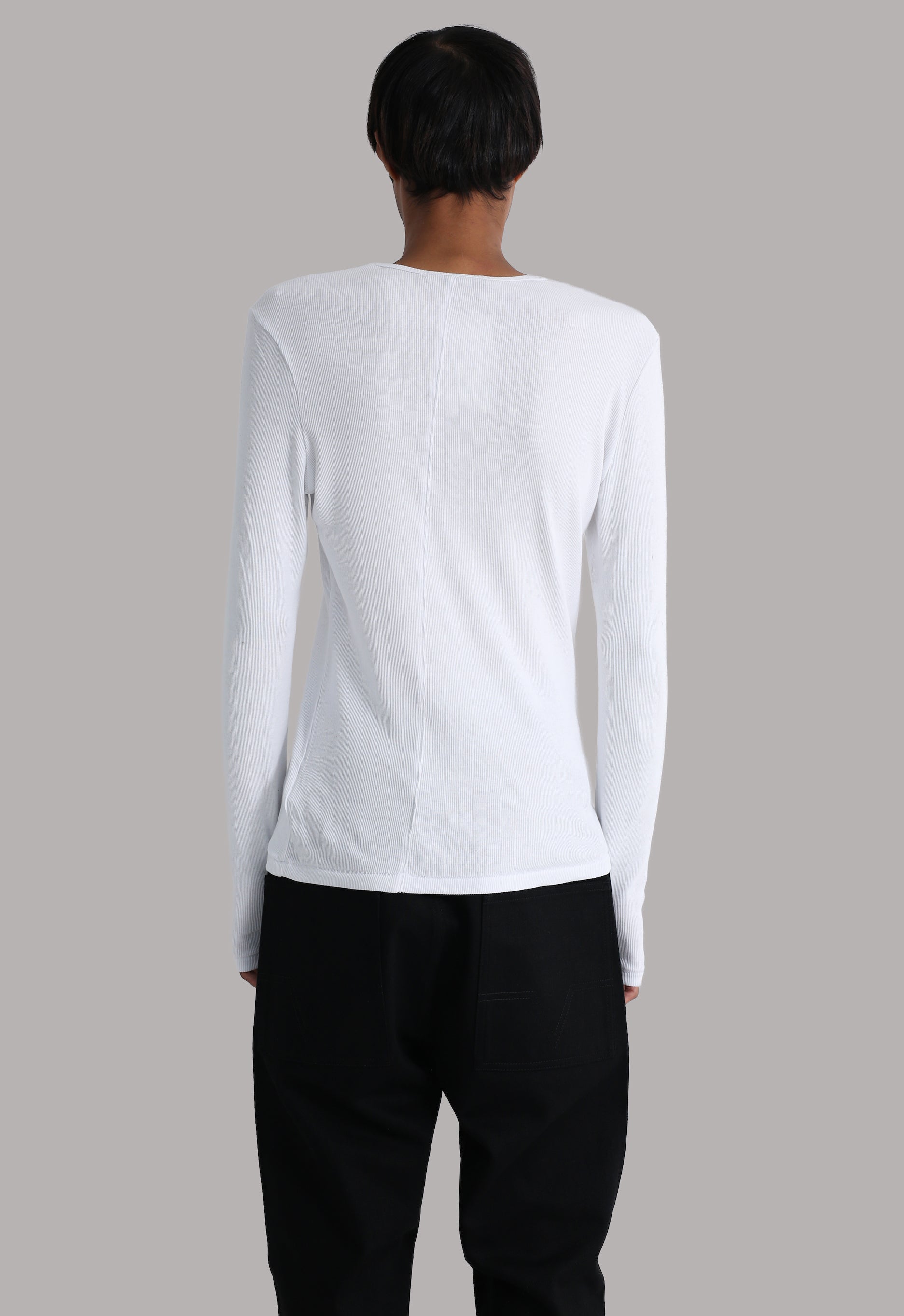 ORI RIBBED LONG SLEEVE TEE - WHITE – SULLEN TOKYO