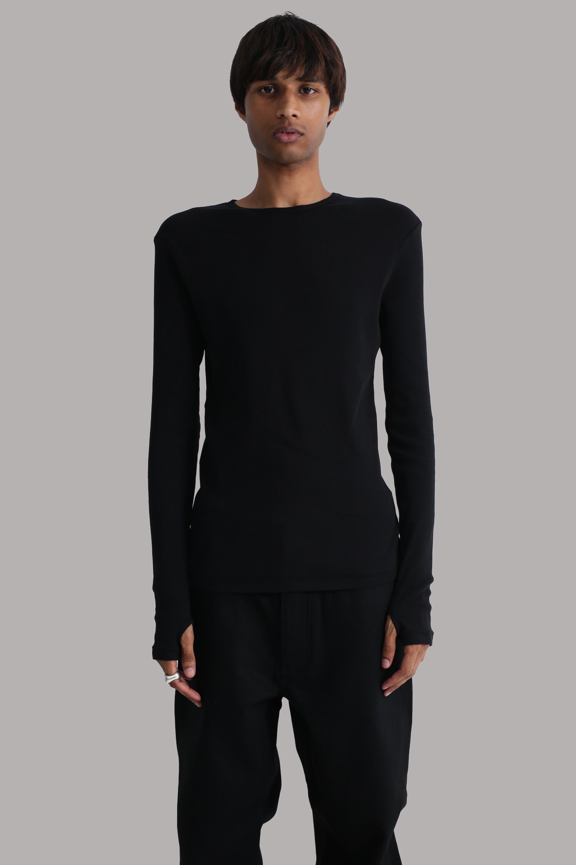 ORI RIBBED LONG SLEEVE TEE - BLACK – SULLEN TOKYO