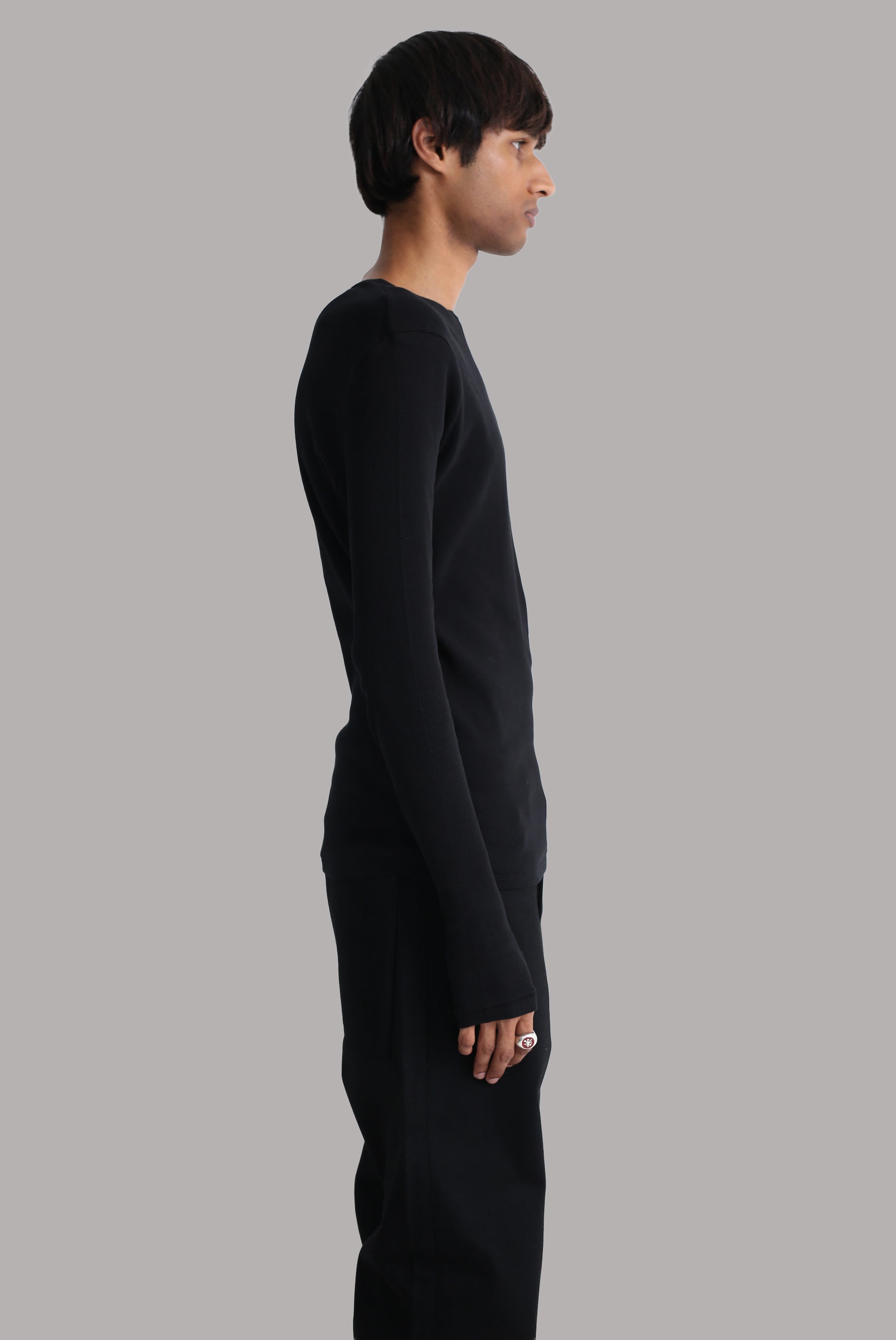 ORI RIBBED LONG SLEEVE TEE - BLACK – SULLEN TOKYO