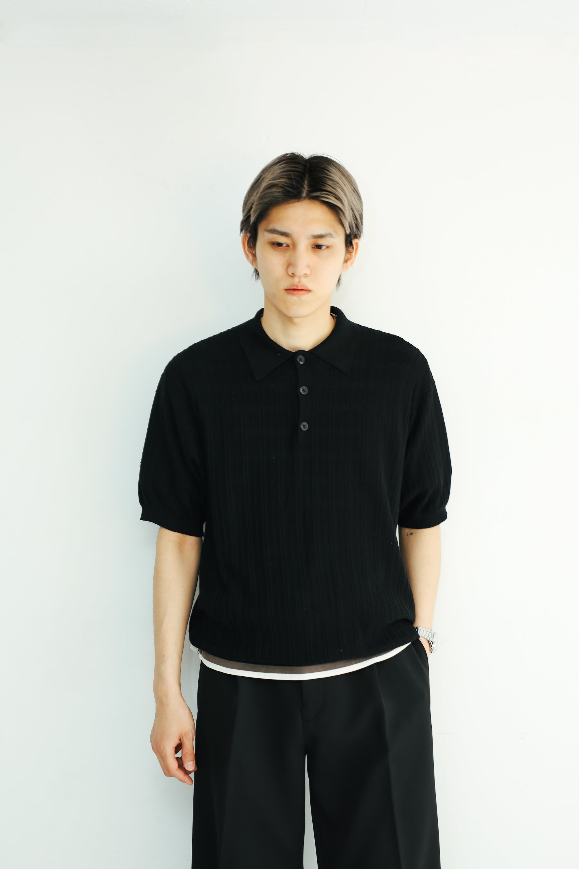 90's RIB KNIT POLO SHIRT – SULLEN TOKYO