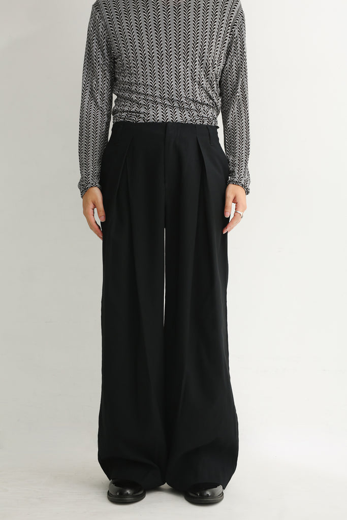 sullen tokyo/WIDE TROUSERS ワイドスラックス BLACK WIDE TROUSERS – SULLEN TOKYO