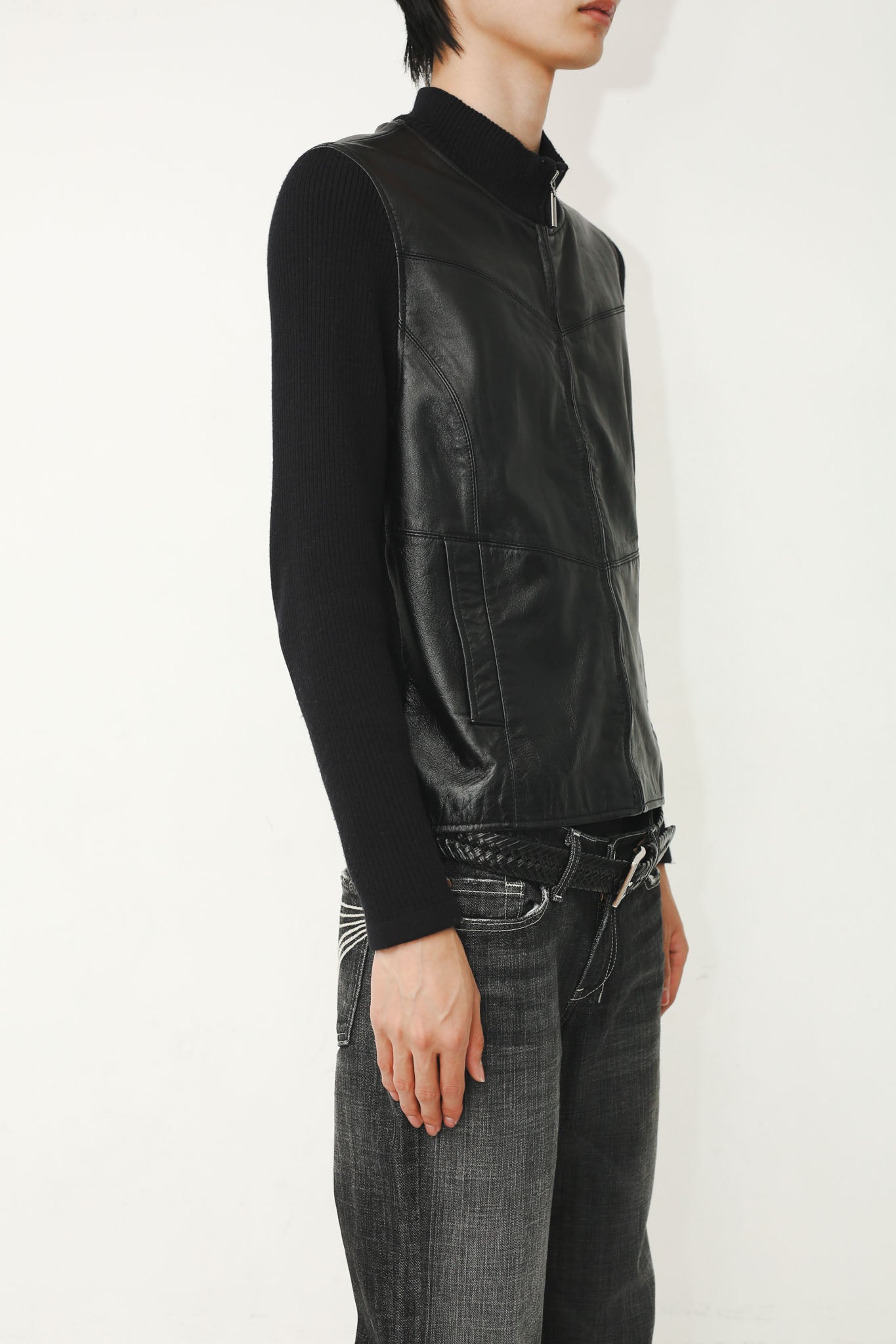 SWITCHING LEATHER CARDIGAN – SULLEN TOKYO