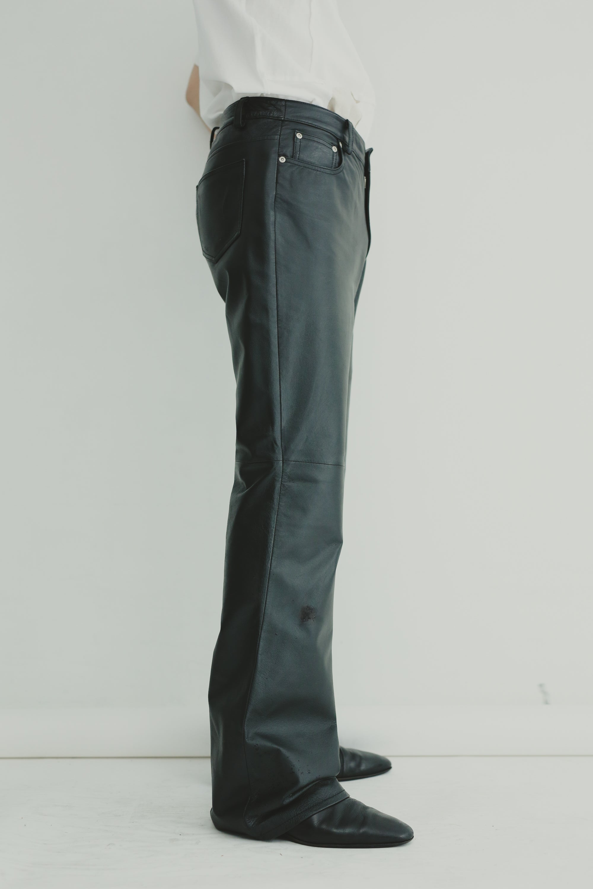 90's LEATHER FLARE TROUSERS – SULLEN TOKYO
