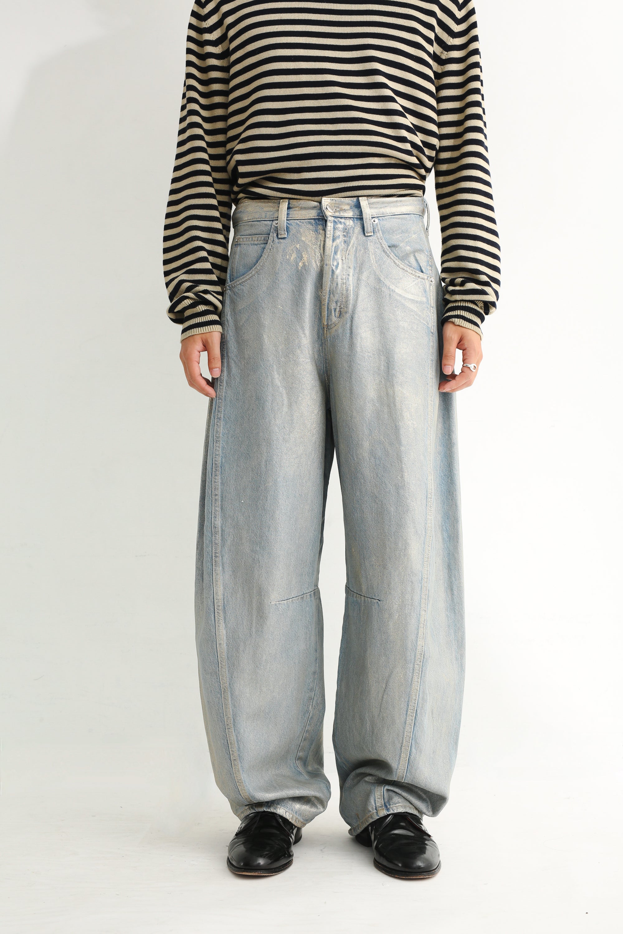 パンツ sullen high rise wide stright trousers COATING GLITTER WIDE DENIM PANTS – SULLEN TOKYO