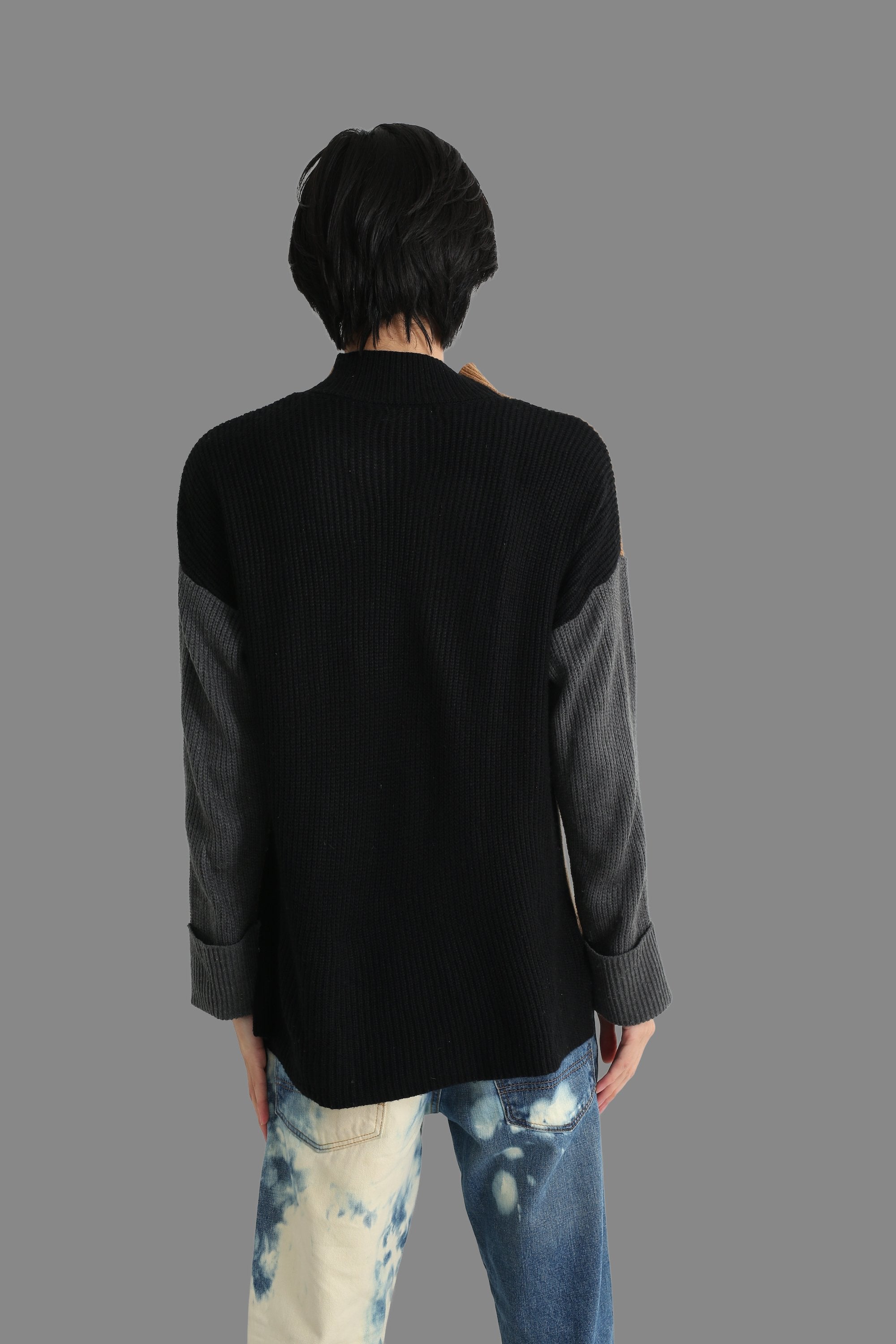 TRI COLOR MOCKNECK KNIT SWEATER – SULLEN TOKYO