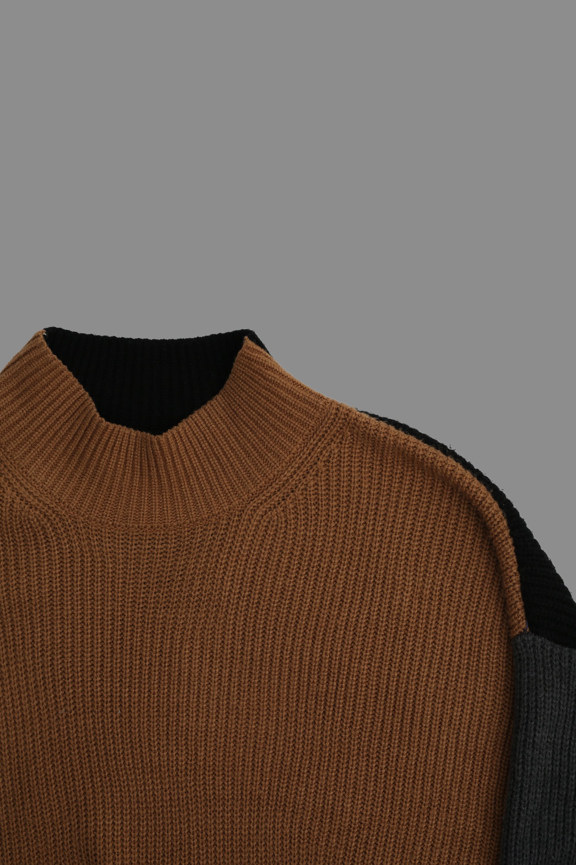TRI COLOR MOCKNECK KNIT SWEATER – SULLEN TOKYO