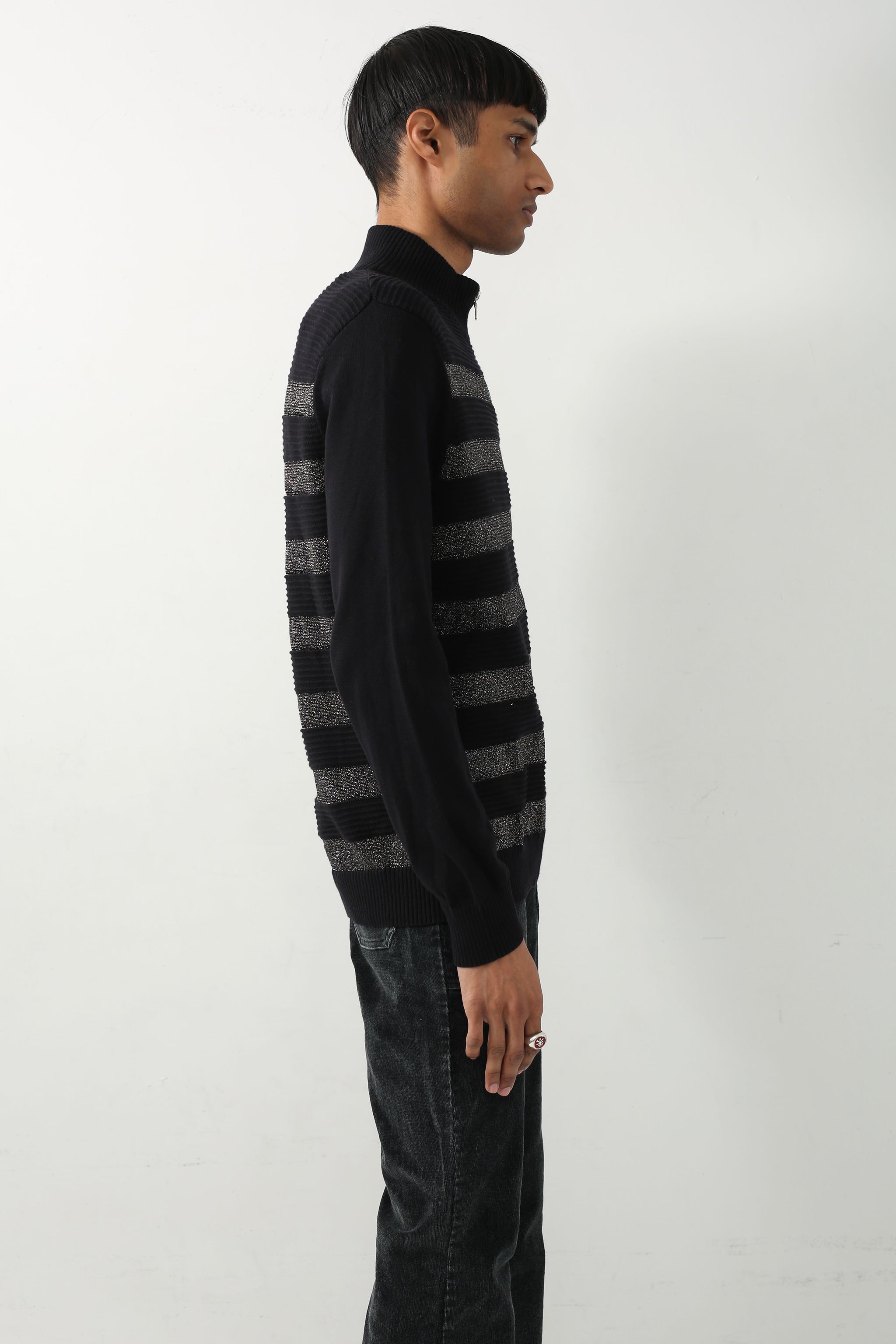GLITTER STRIPED DRIVERS KNIT – SULLEN TOKYO TWIN ZIP DRIVERS KNIT