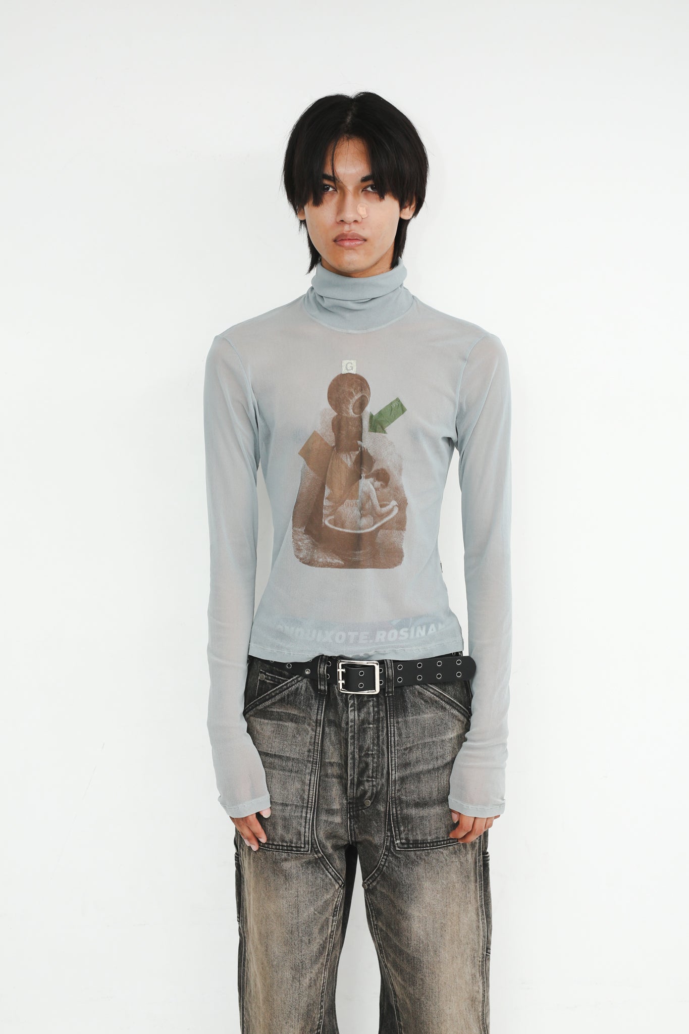 トップス jean paul gaultier print powernet JEAN PAUL GAULTIER