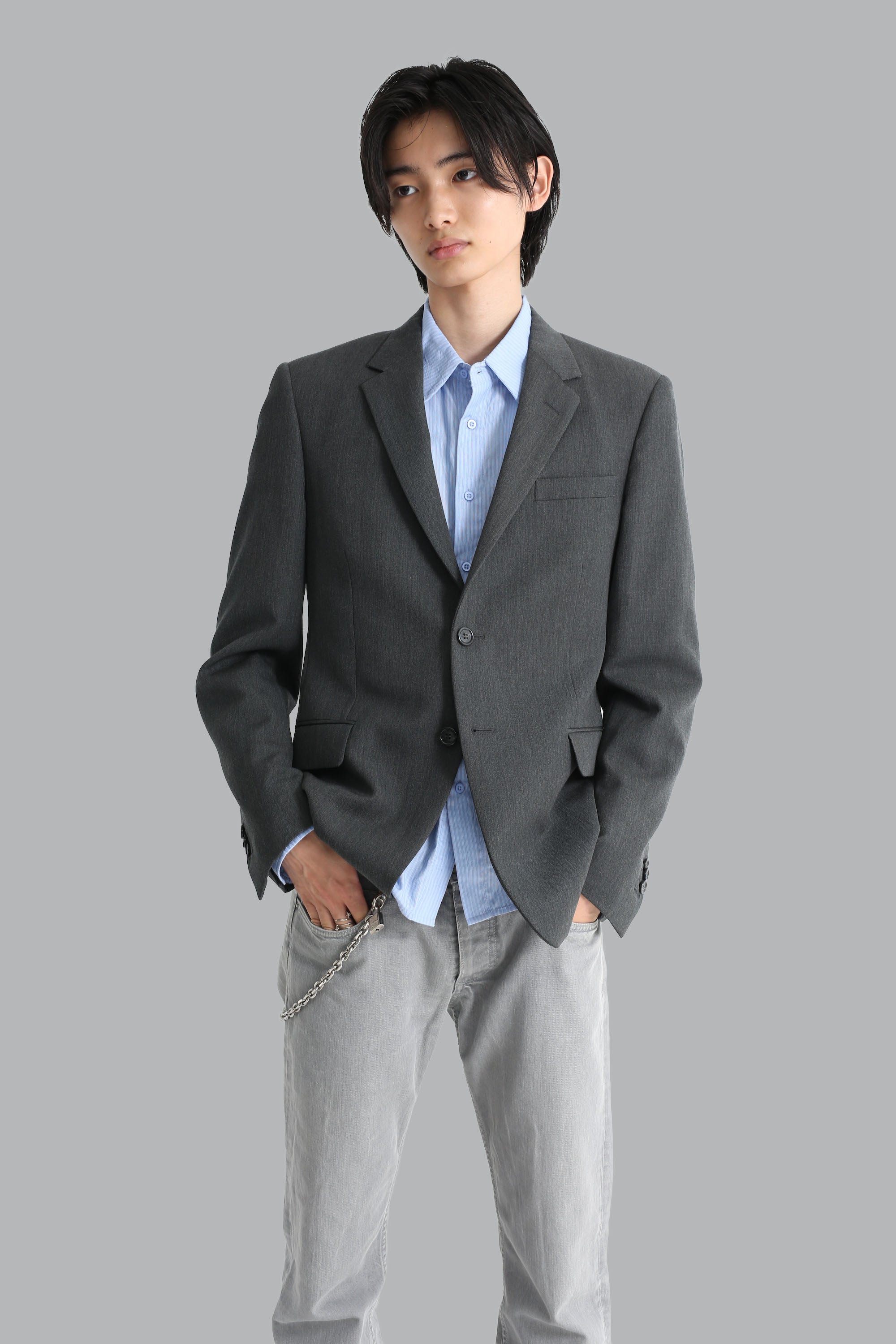 最終値下げ‼ PRADA テーラードジャケット T.46 ダークグレー 260 最終値下げ‼ PRADA テーラードジャケット T.46 ダークグレー 260