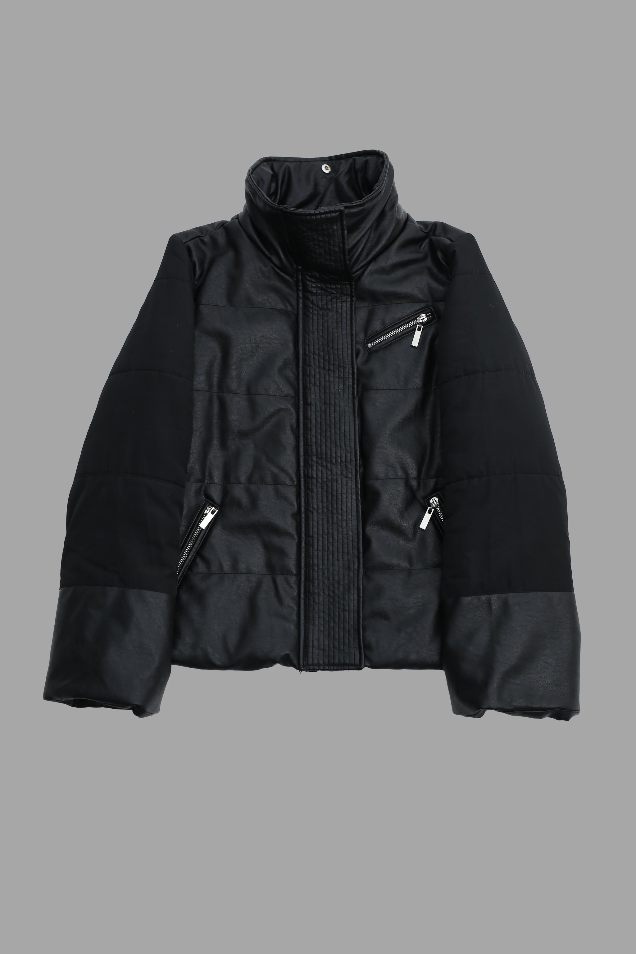 FAUX LEATHER SWITCHING DOWN JACKET – SULLEN TOKYO