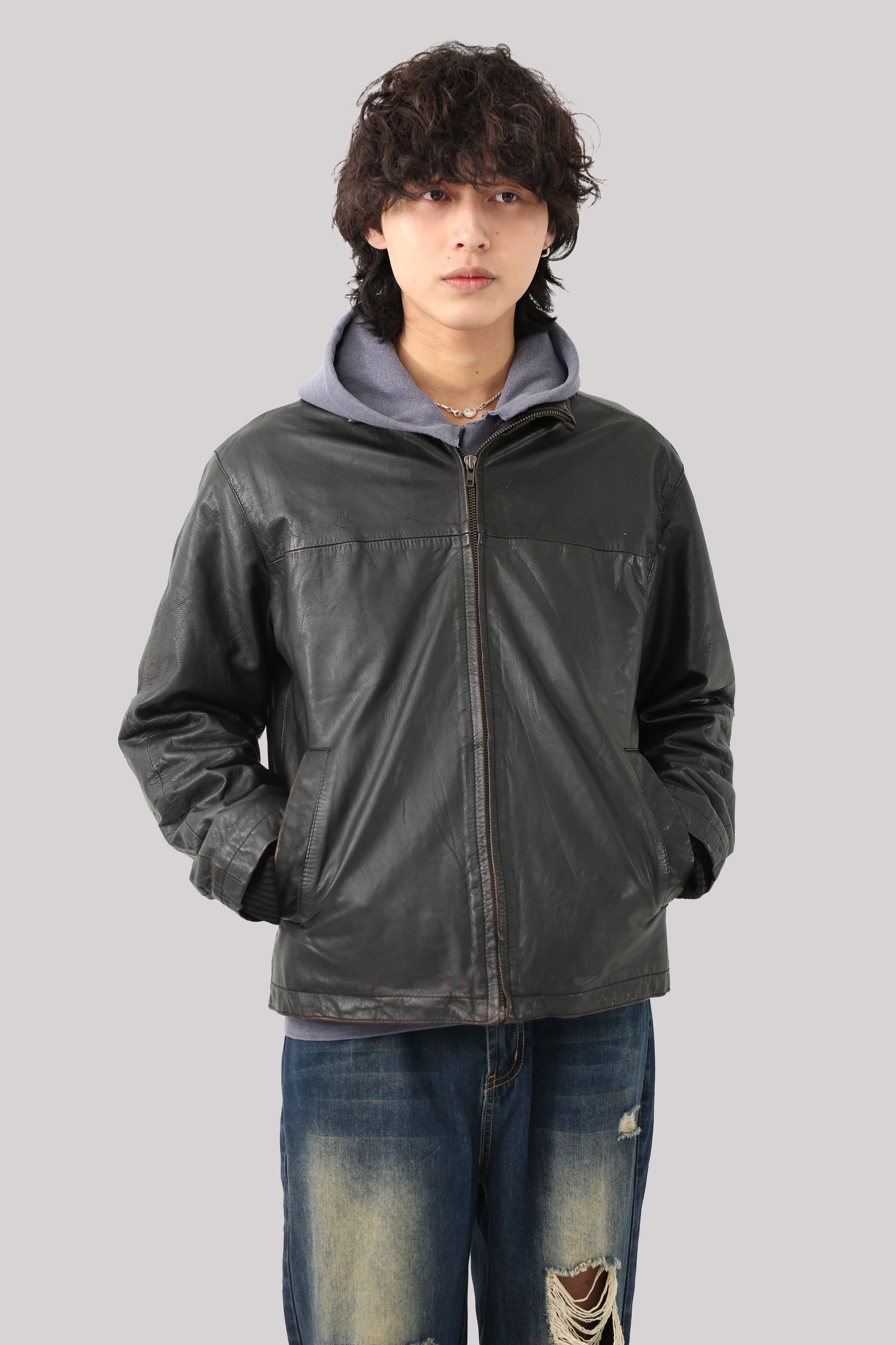 STAND COLLAR LEATHER JACKET – SULLEN TOKYO