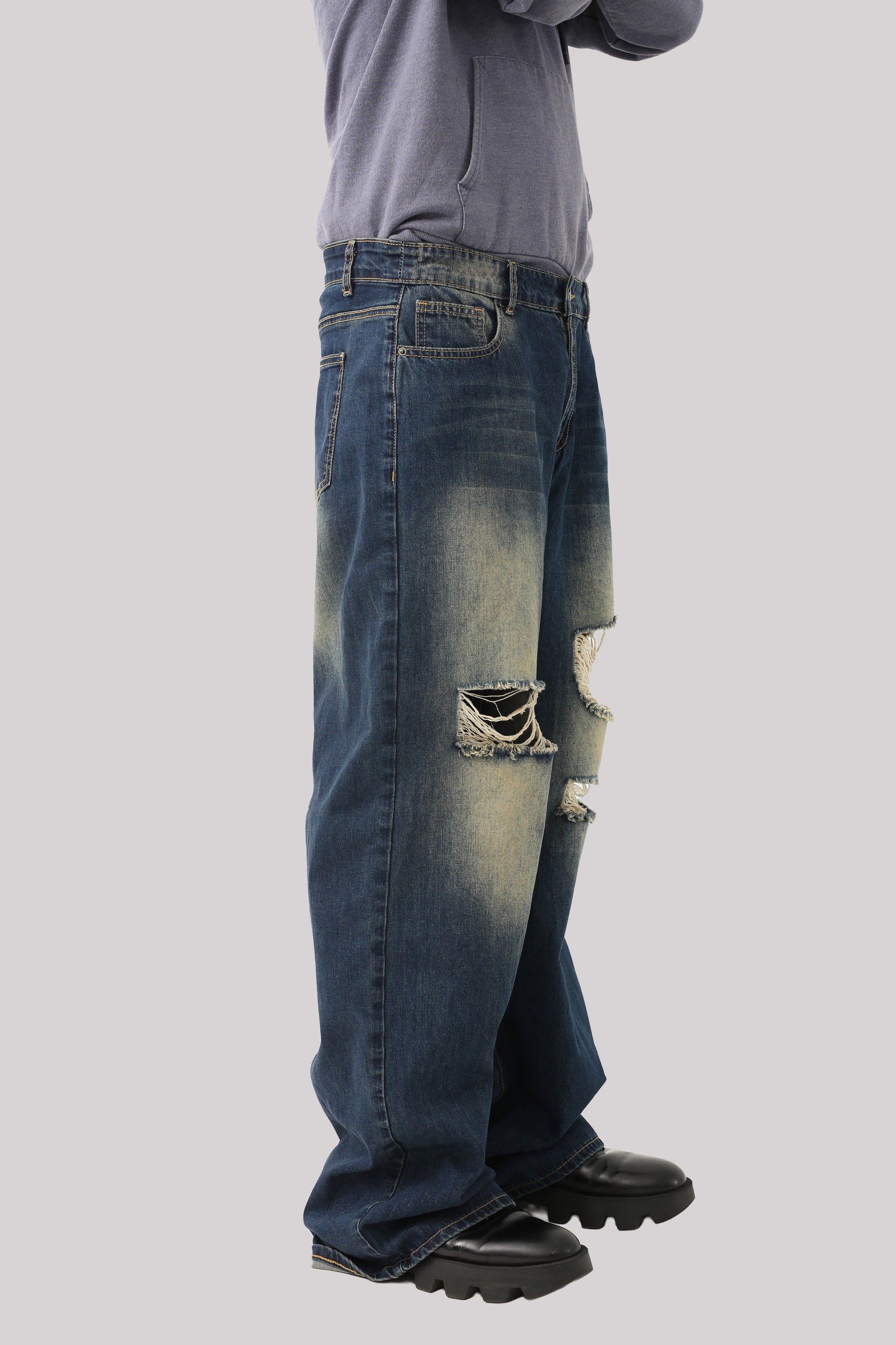 CRASHED WIDE DENIM PANTS – SULLEN TOKYO