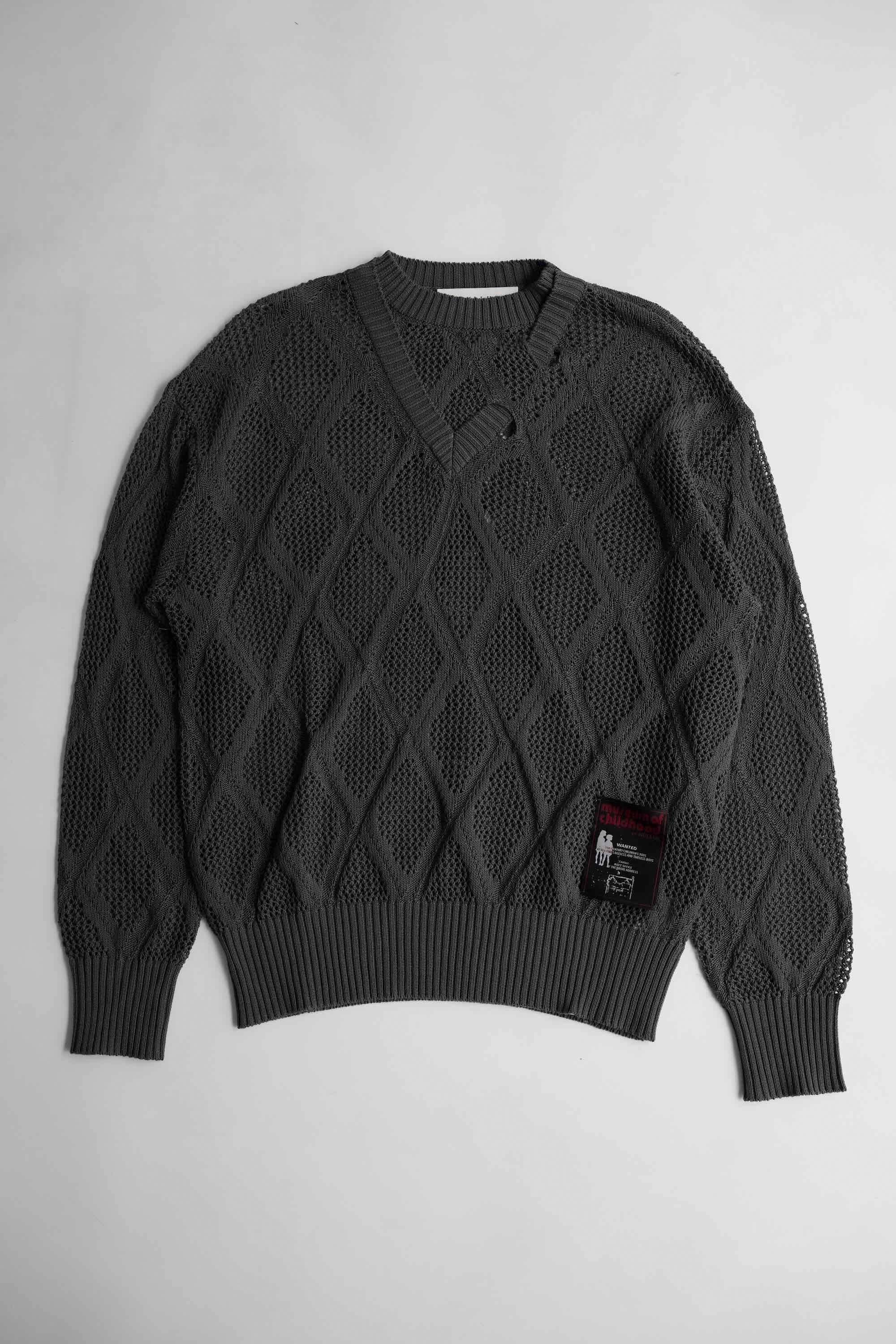 Deconstructed Logenze Knitted Sweater – SULLEN TOKYO Deconstructed Logenze Knitted Sweater – SULLEN TOKYO