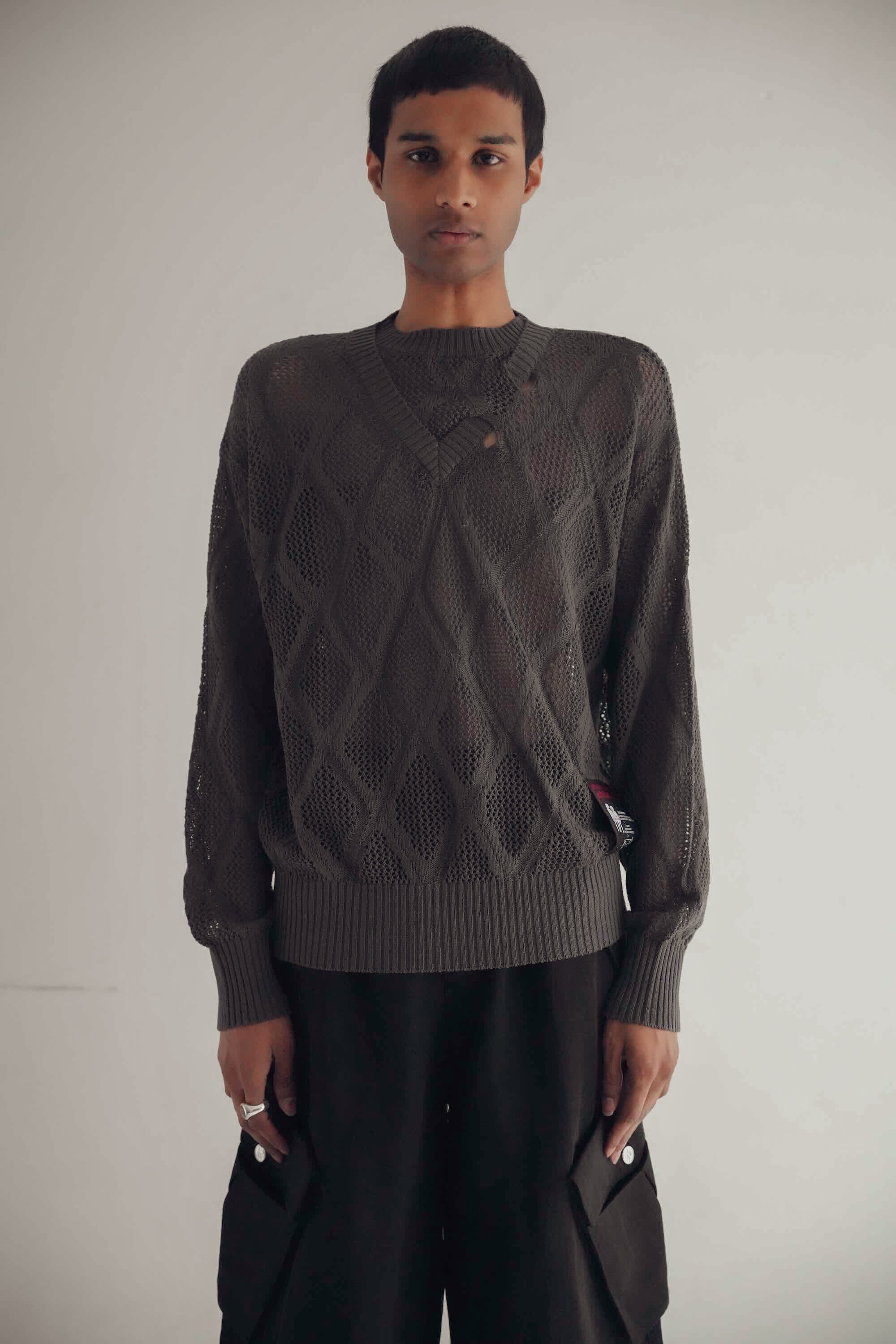 Deconstructed Logenze Knitted Sweater – SULLEN TOKYO Deconstructed Logenze Knitted Sweater – SULLEN TOKYO