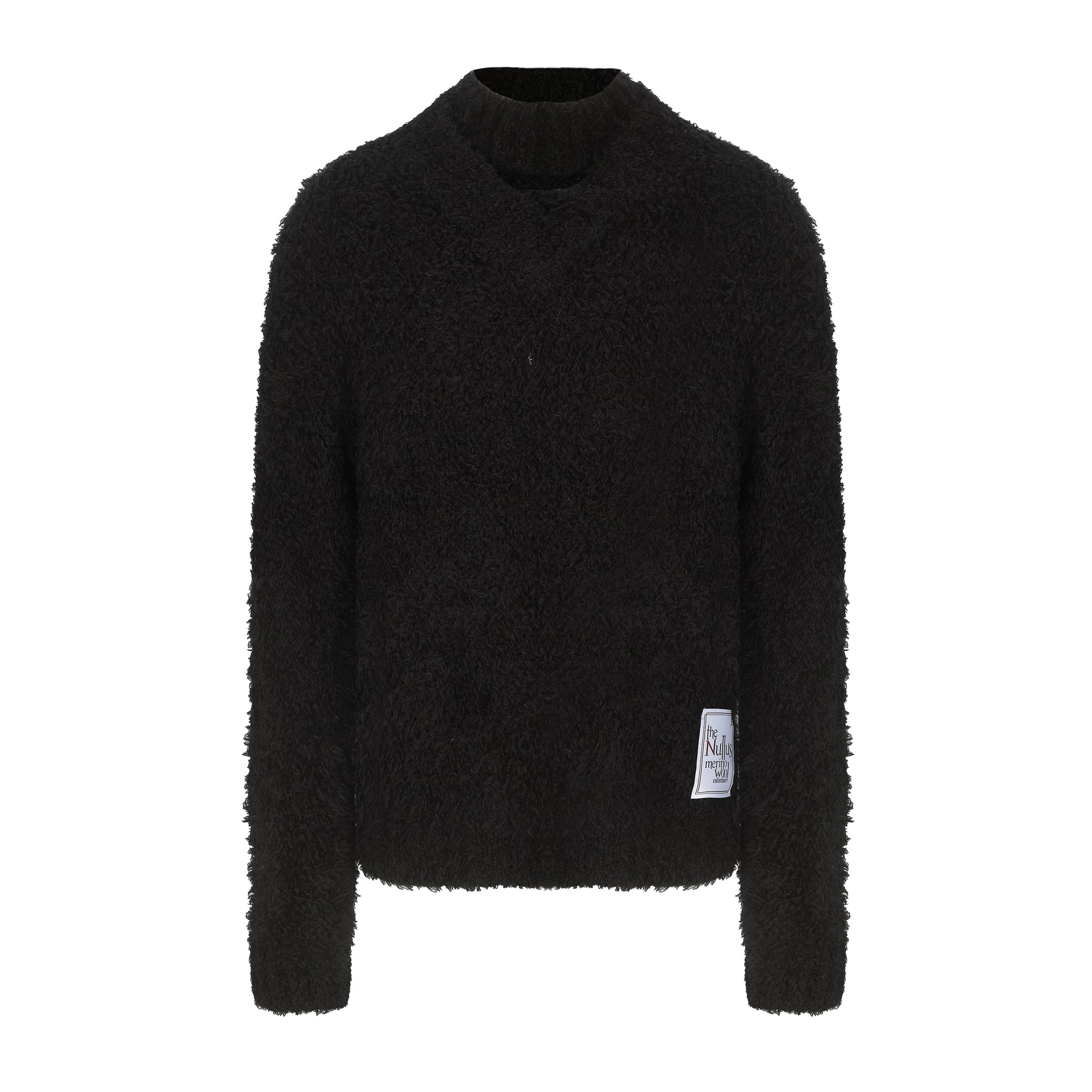 DECONSTRUCTED COLLAR MOHAIR KNIT SWEATER